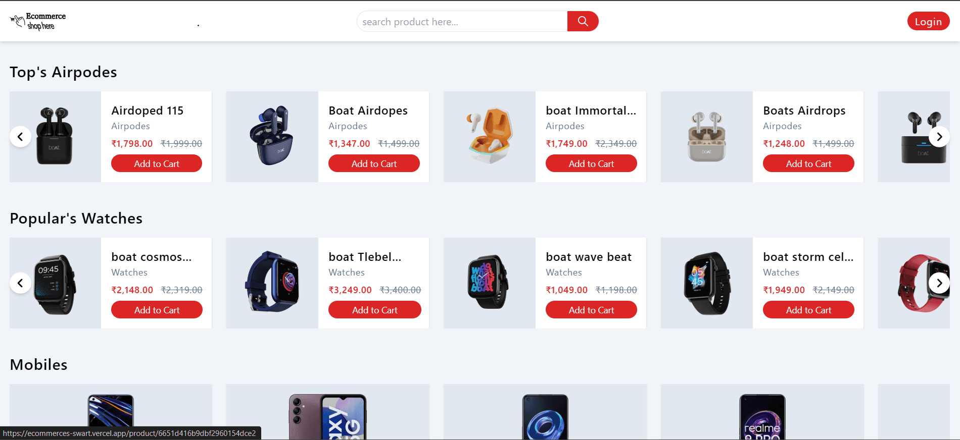 Full Stack E-commerce Website ā MERN Stack
